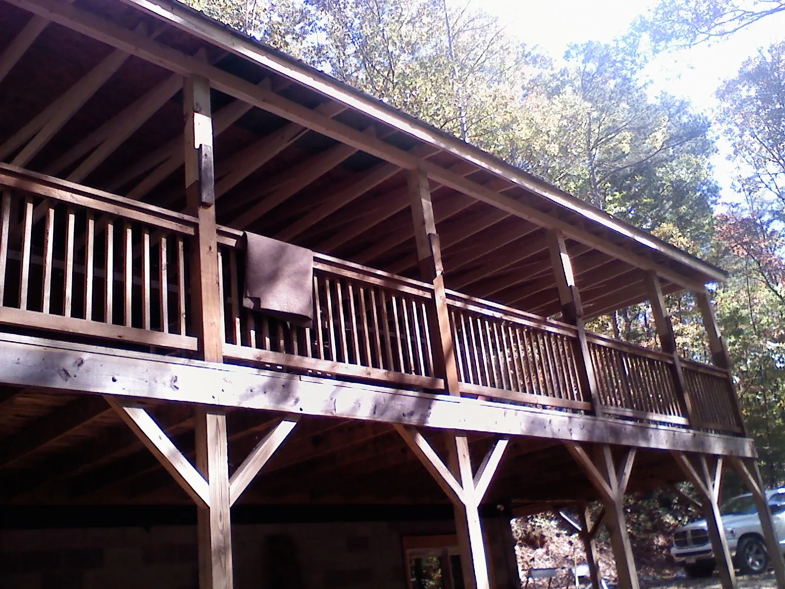 Timber framing under a new elevated porch and deck — Roof Leak Repair in Ferrum by Roofing Brothers